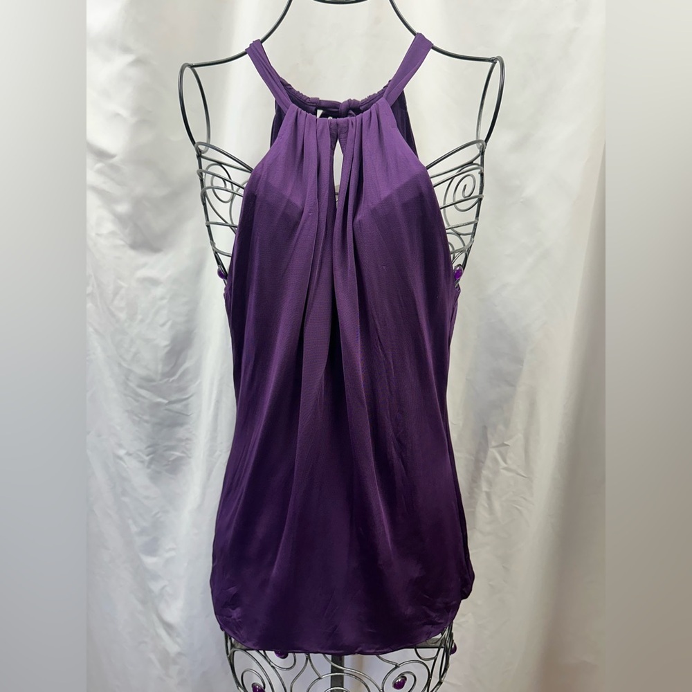 NWT H&M purple mock neck keyhole blouse size M